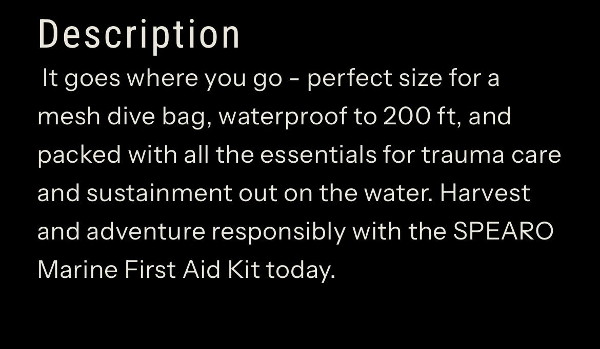 Spearo First Aid